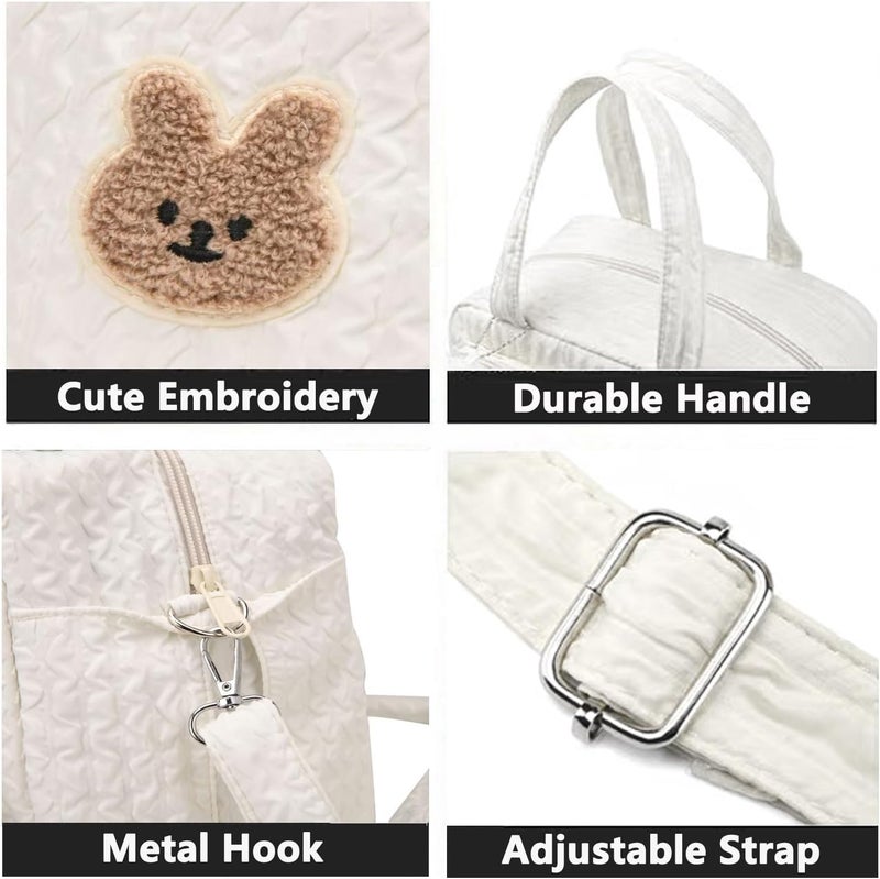 NIKUKY Baby Diaper Bag Tote, Cute Small Crossbody Nappy Mommy Bag, Lightweight Travel & Hospital Multifunction Storage Tote - Image 4